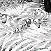Boho Teppich Rund - Palmier Blätter Grau 