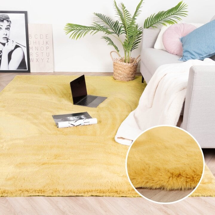 Hochflor Teppich - Comfy Gelb