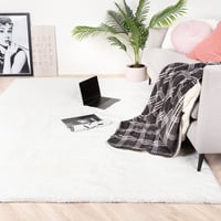 Hochflor Teppich - Comfy Weiß