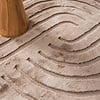 Hochflor Teppich Rund - Carvy Curves Taupe