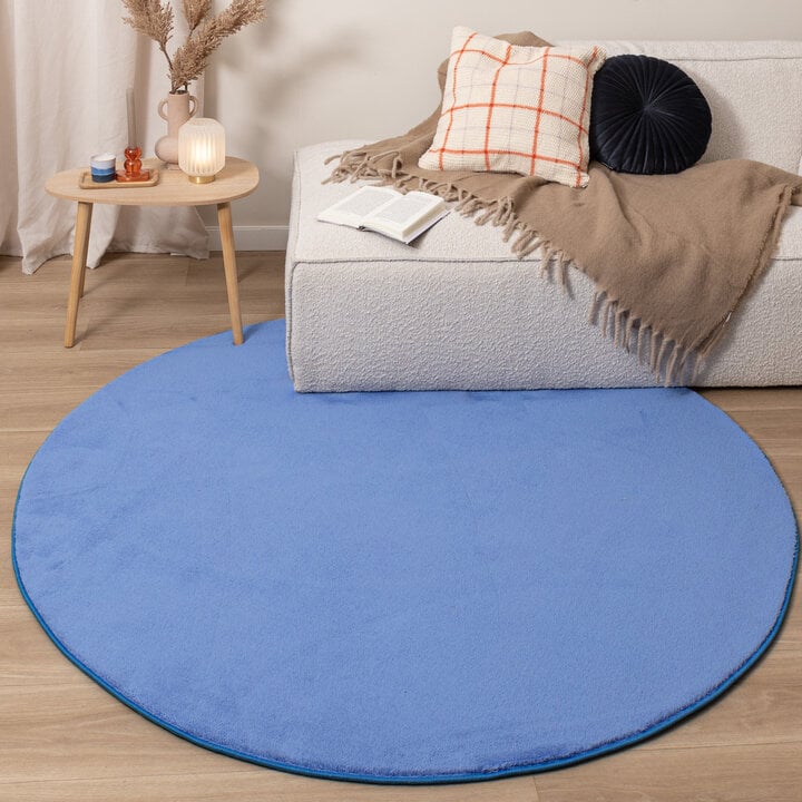 Waschbarer Teppich Rund - Vivid  Blau