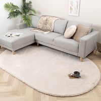 Hochflor Teppich Oval - Comfy Creme