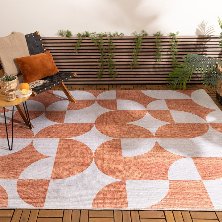 Gartenteppich Abstrakt - Groovy Tiles Terrakotta