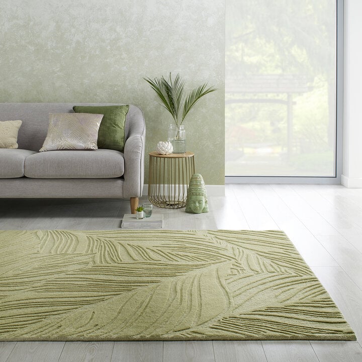 Moderner Teppich - Solacio Leaves Olivgrün