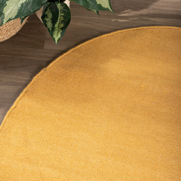 Wollteppich Rund - Reno Ockergelb - 2