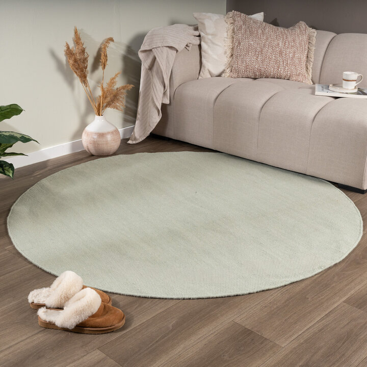 Wollteppich Rund - Reno Grün