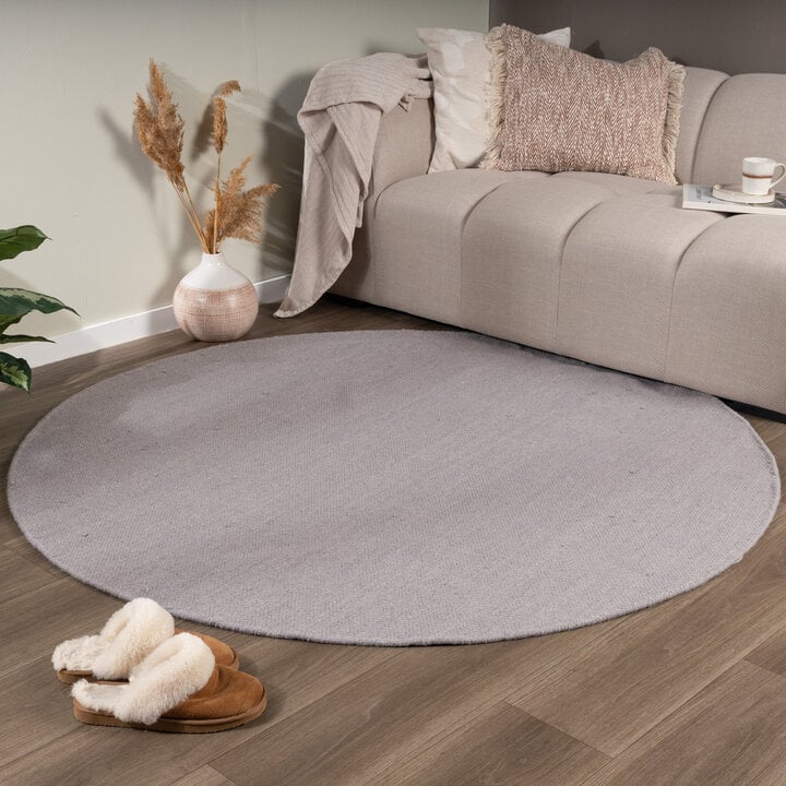 Wollteppich Rund - Reno Grau